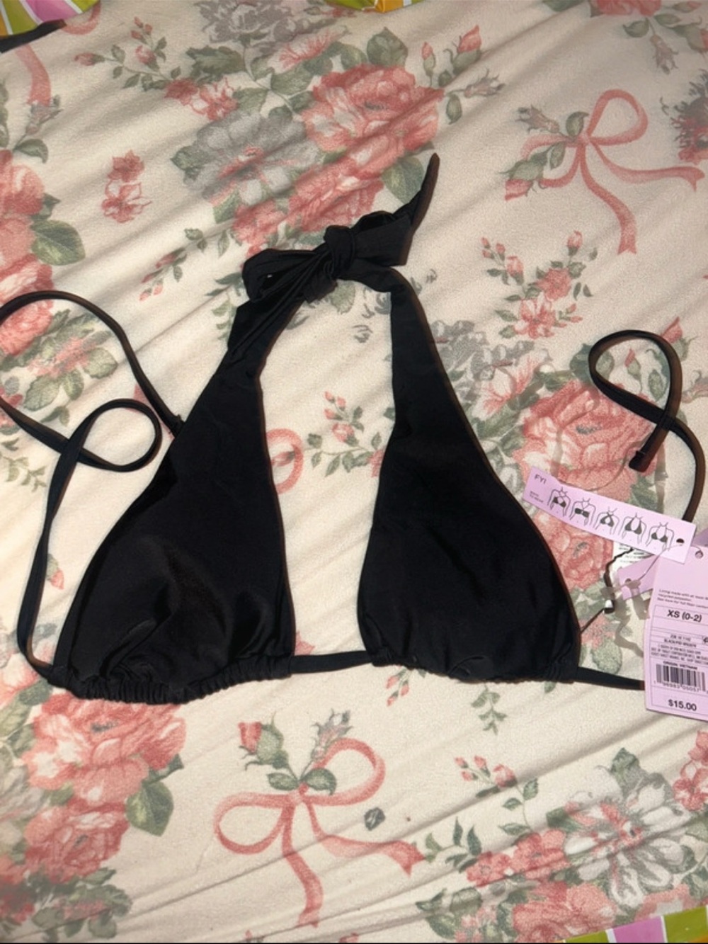 Target Black Triangle Halter Swim Top